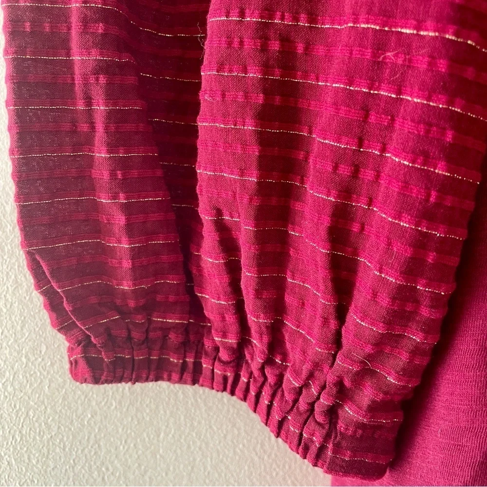 LOFT Shimmer Tie Back Mixed Media Top Medium